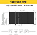 MAYOLIAH 4 Panel Privacy Screen Room Dividers 6FT Tall Portable Office Wall - Image 5