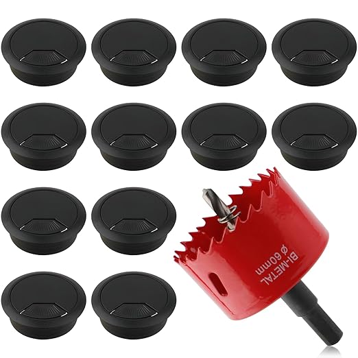 2-3/8 Inch Desk Grommet, 13 Pieces Wire Grommet, Desk Hole Cover by KITANIS