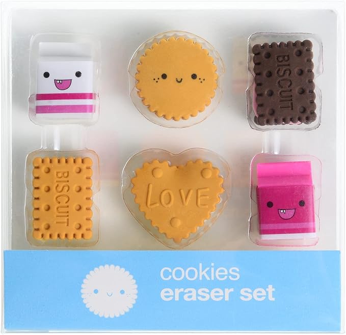 Cookie Erasers for Kids, 12 Pieces 3D Cute Food Puzzle Mini Biscuit Eraser - Image 3