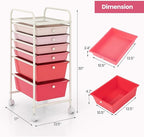 Giantex 6 Storage Drawer Cart Rolling Organizer Cart - Image 3