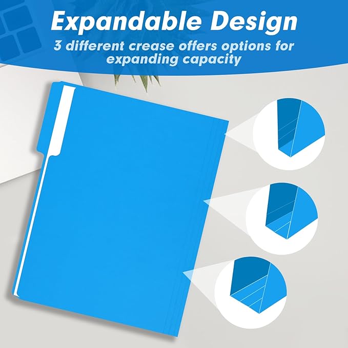 File Folder, RAZCC 150 Pack 1/3 Cut Tab Colored File Folders, File Folder - Image 5