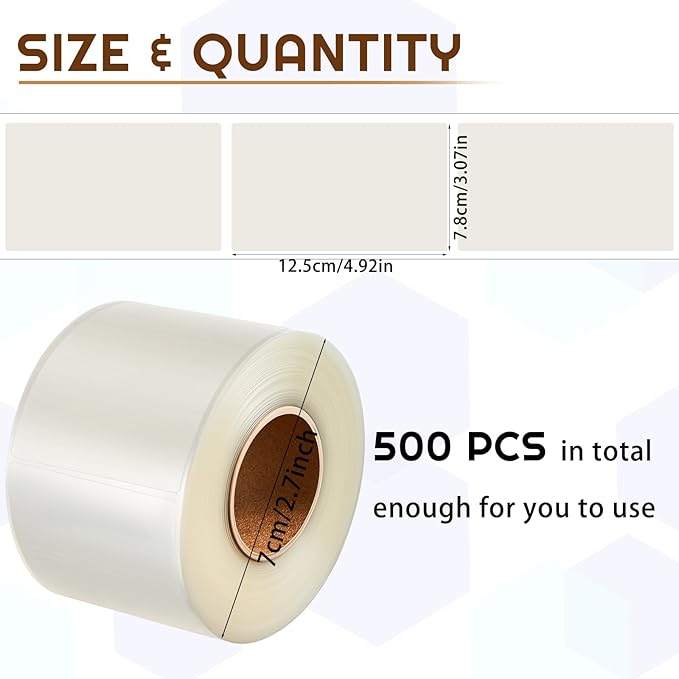 Zonon 500 Pcs Clear Labels Label Protector Clear Stickers Wafer Seals - Image 2