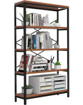 Himimi Industrial Bookshelf 5-Tier, Bookcase 58" H Ladder Shelf, Storage by Himimi