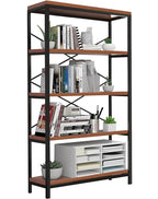 Himimi Industrial Bookshelf 5-Tier, Bookcase 58" H Ladder Shelf, Storage by Himimi