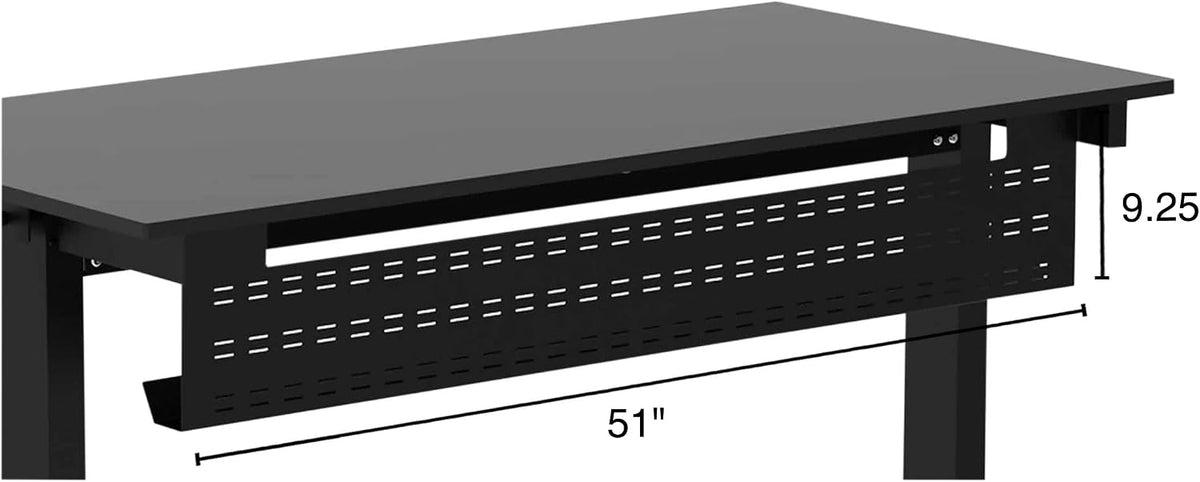 Stand Up Desk Store Under Desk Cable Management Tray Black Horizontal Compute...