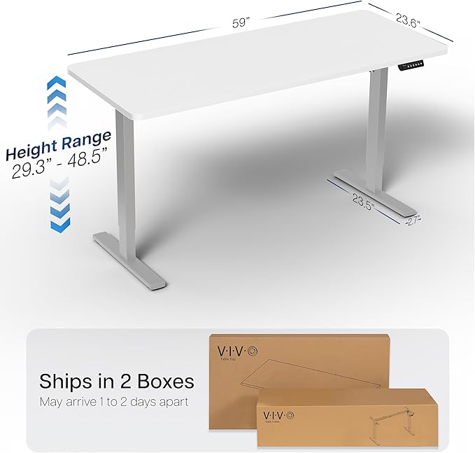 VIVO Electric 60 x 24 in Standing Desk, Memory Height Adjustment, 1B Series - Image 3