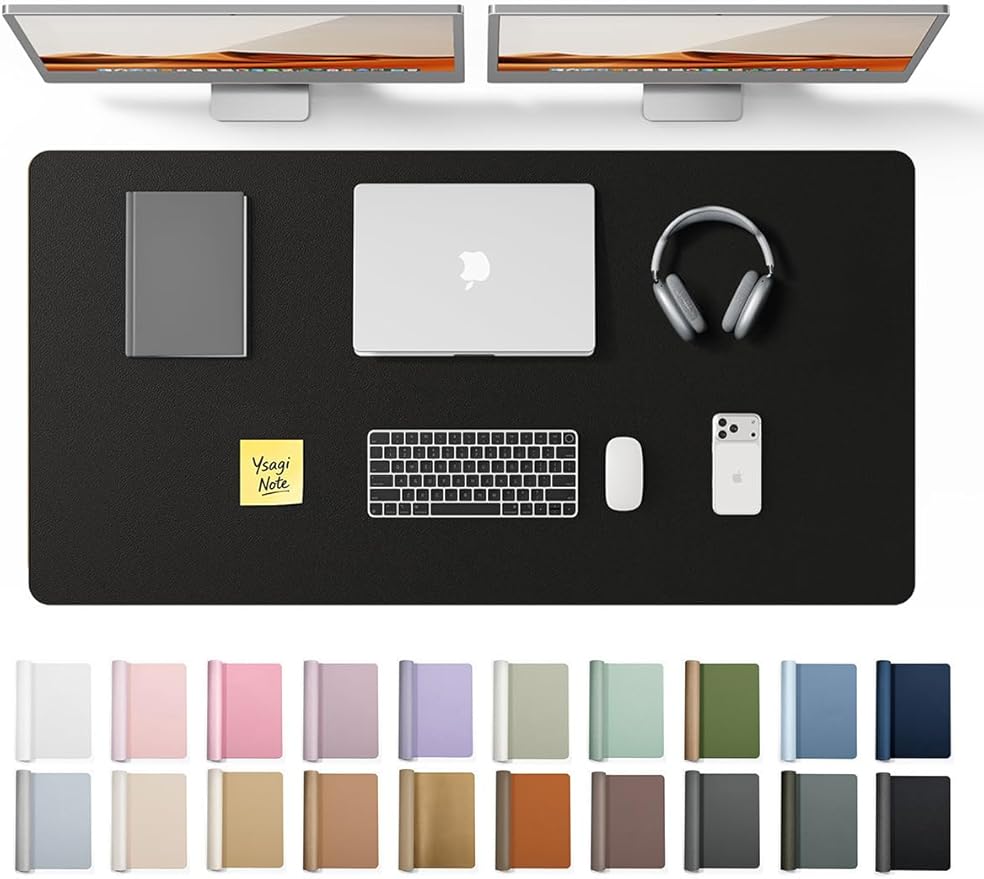 YSAGi Leather Desk Protector, Office Mat, Large Mouse Mat, Non-Slip PU Leather by YSAGi