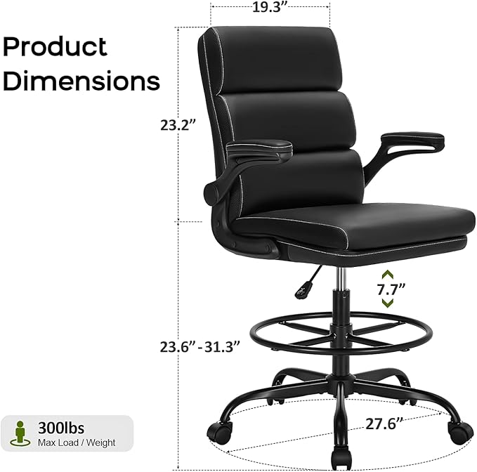 Drafting Chair Tall Office Chair - Image 2