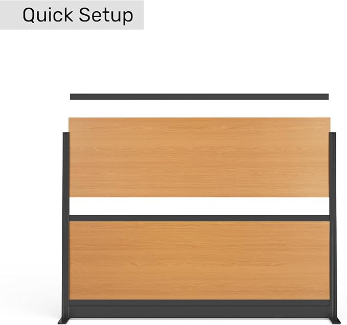 Stand Up Desk Store Beechwood Aesthetic Modular Walls | 70" W x 48" H Modular - Image 7