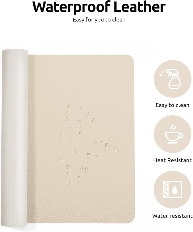 YSAGi Leather Desk Pad Protector, Office Desk Mat, Large Mouse Pad, Non-Slip PU - Image 4