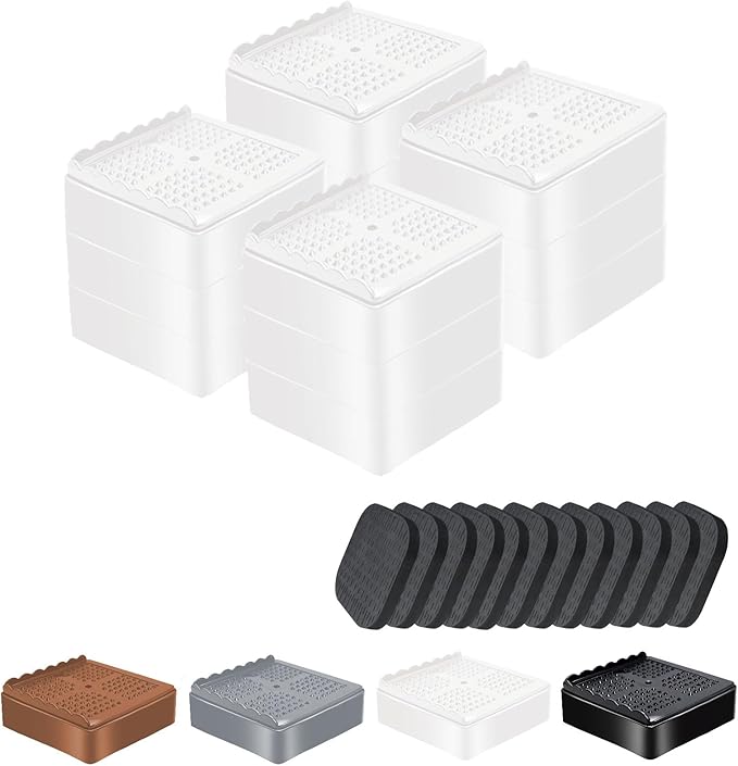 shouwuhho Furniture Risers, 4 Pack Bed Risers by EnjoyLifeEnjoyHappiness