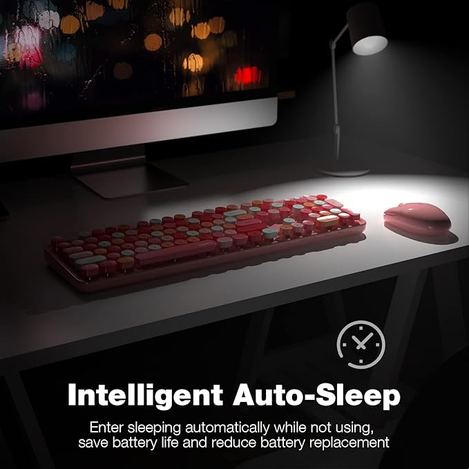 MOFII Wireless Keyboard and Mouse Combo, 2.4GHz Retro Full Size - Image 4