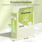 SUNEE 3 Ring Binder 3 Inch 1 Pack, Light Yellow - Image 7