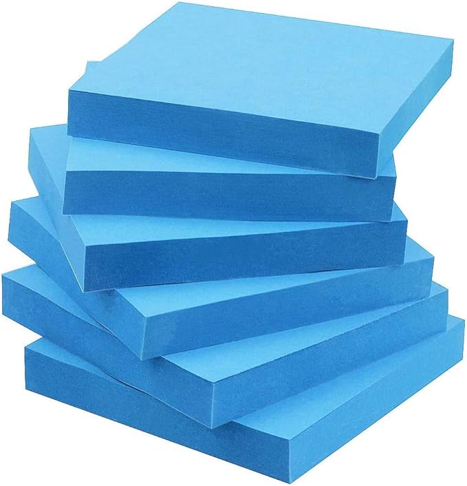 Early Buy Sticky Notes 3x3 Self-Stick Notes Blue Color 6 Pads, 100 Sheets/Pad by EarlyBuy