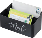 MyGift 2 Slot Modern Matte Black Metal Desktop Mail Sorter by MyGiftHome