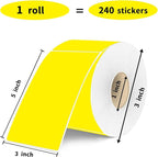 3×5 Inch Yellow Removable Thermal Labels, Waterproof Thermal Label, 240 Sheets - Image 3