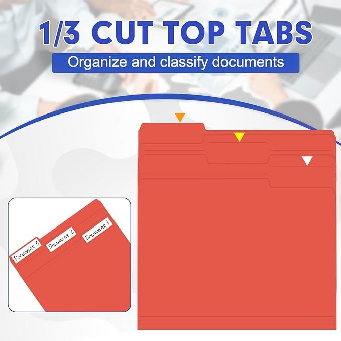 File Folder, HERKKA 30 Pack 1/3 Cut Tab File Folders, File Folders Great - Image 3