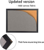Bulletin Board 36 x 24 Inch, 100% Wood Framed Canvas Cork Board - Image 5