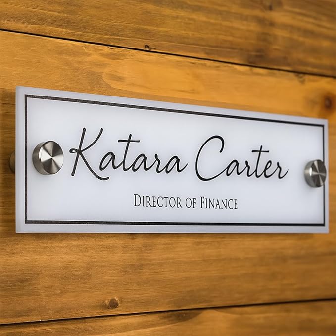 Personalized Office Door Sign, Custom Acrylic Name Plate by Unknown