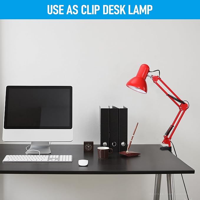 TORCHSTAR Metal Desk Lamp with Clamp, Swing Arm, Architect Adjustable Gooseneck - Image 4
