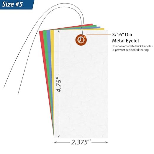 SmartSign 4.75 x 2.375 inch Multi Colored Blank Tyvek Shipping Tags - Image 4