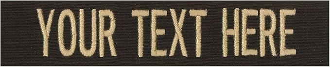 Custom Uniform Name Tapes Solid Colors. Dark Brown Fabric, 5 Inch Hook Fastener by NORTHERNSAFARI
