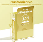 SUNEE 3 Ring Binder 1.5 Inch 1 Pack - Image 7