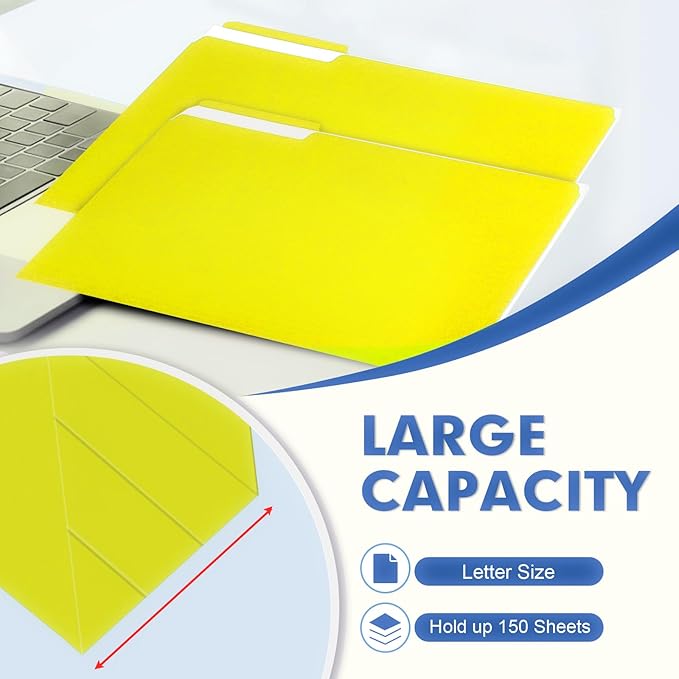 File Folder, PANDRI 120 Pack File Folder, 1/3 Cut Tab, Letter Size, Filing - Image 4
