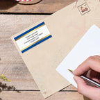 Blue and Gold Foil Border Return Address Labels - Image 3