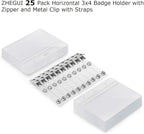 ZHEGUI Clear Plastic Horizontal Name Tag Holders and Metal Badge Clips - Image 2