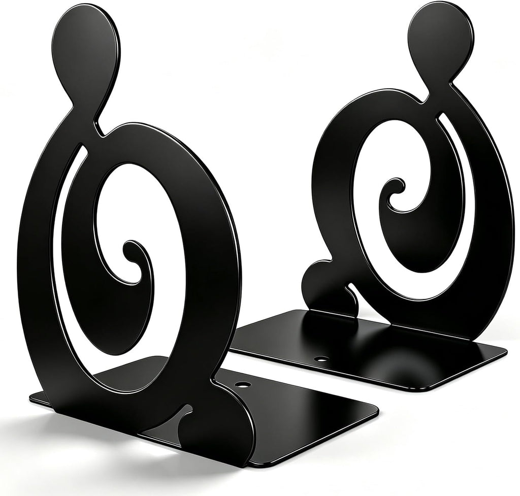 Book Ends, Metal BookEnds Heavy Duty bookend (Black 1 Pair)