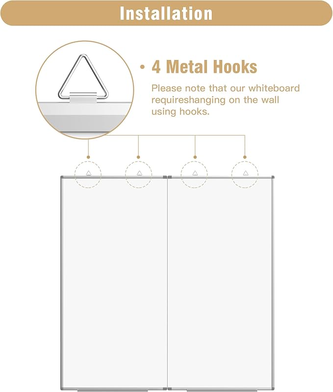 48"X 48" Large Magnetic Dry Erase Whiteboard, Removable Wall Hanging Board - Image 8