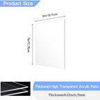 4 Pack 5x7 Inch Acrylic Sheet 1/8" Thick, Cast Acrylic Sheet, - Image 2