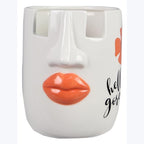 Young's Inc Ceramic Eyeglass and Stationery Holder Cup – White Face Desk - Image 2