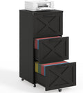 3 drawers tall farmhouse file cabinet with wheels, main product view