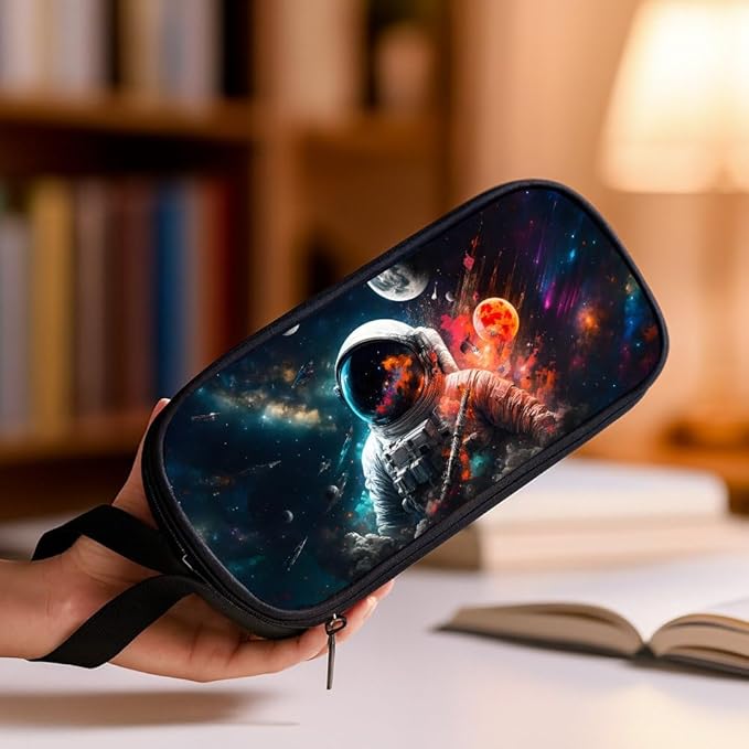 HiGaits Pencil Case for Boys, Durable Pen Box Astronaut - Image 6