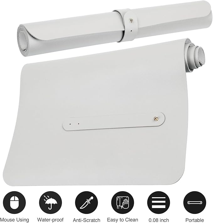 Boutilon Leather Desk Pad Protector, Non-Slip Mouse Pad, Laptop Desk Pad - Image 3