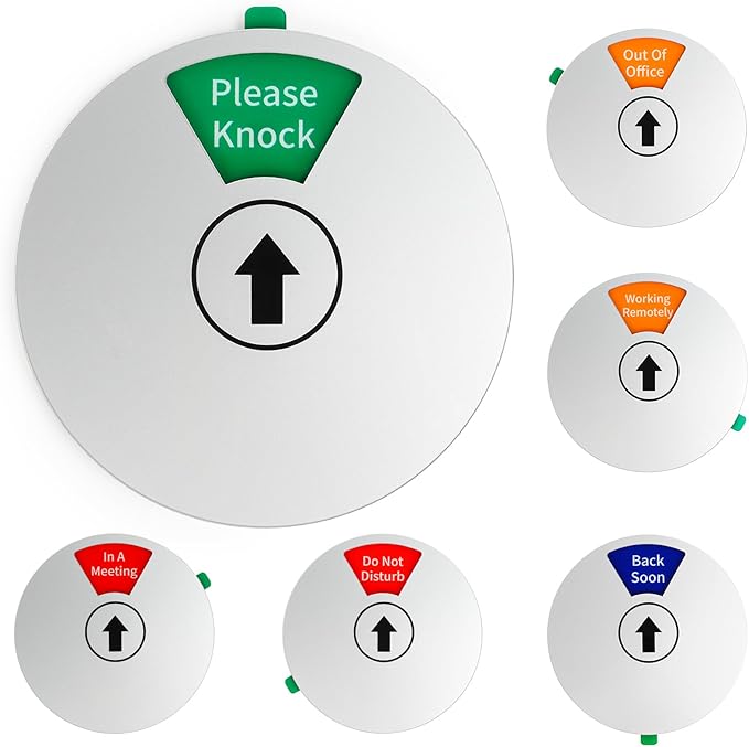 6-Sided Office Door Sign with Magnetic & Adhesive Backing by Unknown
