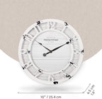 Presentime & Co 10" Farmhouse Series Wall Clock, Shiplap Style, Raised 3D - Image 6