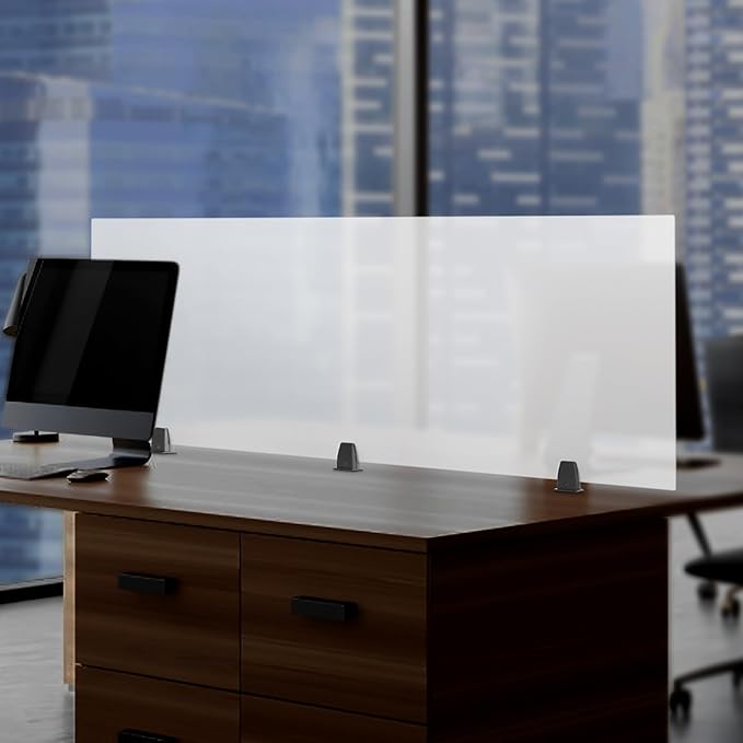 Desk Divider, Acrylic Desk Privacy Panels, Privacy Desk Screen, Frosted Acrylic - Image 2
