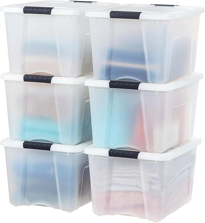 IRIS USA 40 Qt Stackable Plastic Storage Bins by IRISUSA