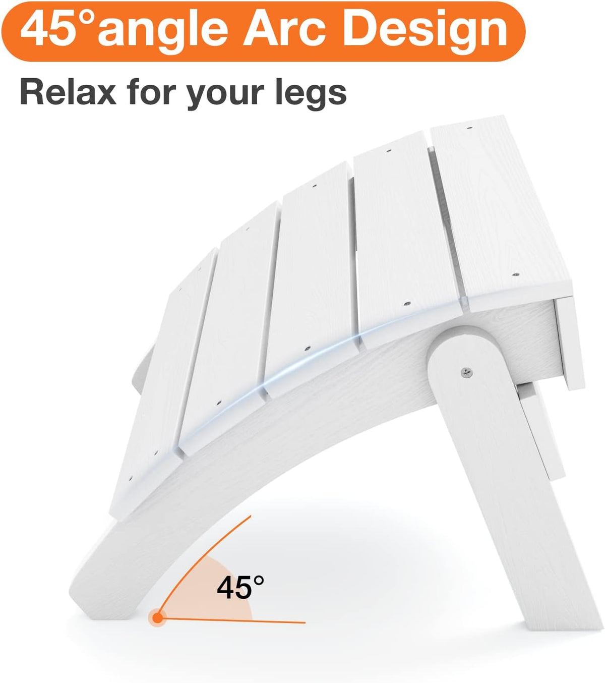 YEFU Folding Adirondack Ottoman Outdoor, White