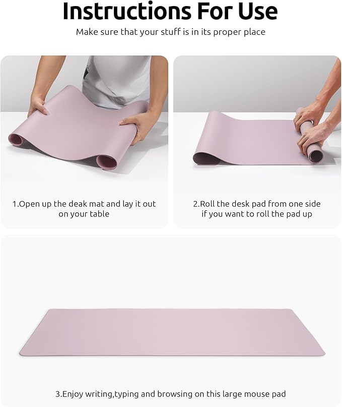 YSAGi Leather Desk Protector, Office Mat, Large Mouse Mat, Non-Slip PU Leather - Image 9