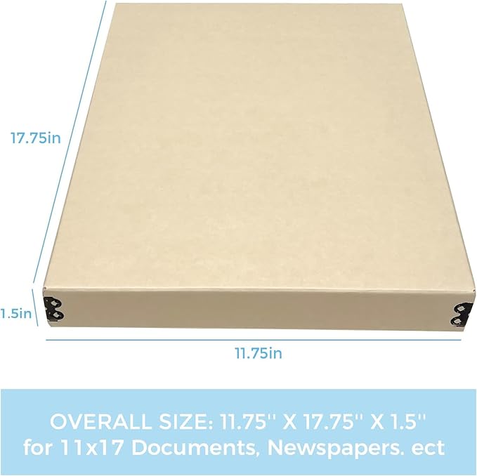 Lineco Museum Archival Storage Box, 11.75x17.75x1.5 in. Drop Front Design. - Image 3