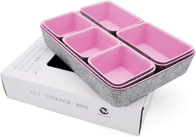 Welaxy desk drawer organizers tray felt storage bin caddy - Image 6