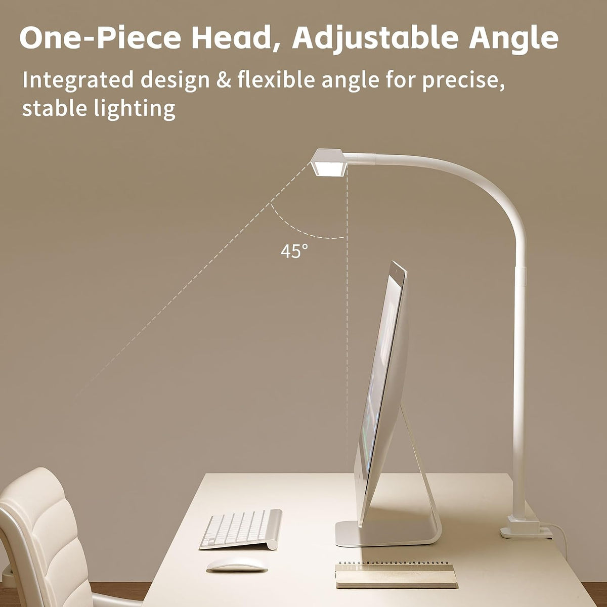 24W Desk Lamp with Clamp, Flicker Free Touch Control Desk Light for Office