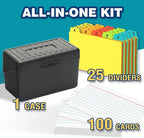 H4D 3x5 Index Card Holder with 100 Heavyweight Ruled Index Cards and 25 Plastic - Image 2