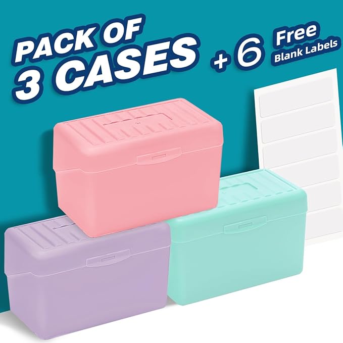 H4D Index Card Holder 3x5, Index Card Box Organizer Case, 3x5 Flash Note Card - Image 2