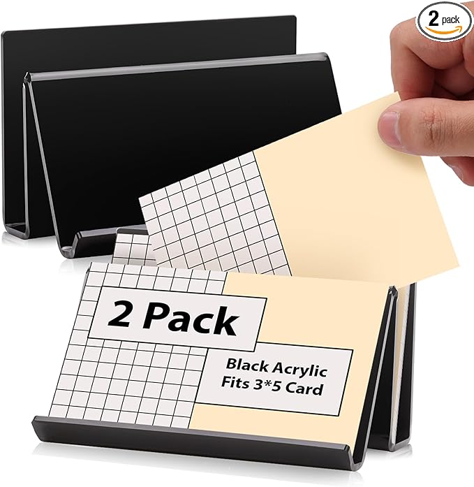 2 Pack 3x5 Index Card Display Holder Acrylic Cards Holder Stand Acrylic by SHIQIKEJIPTY
