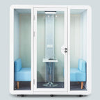 Mobile Office Pod Booth, Sound Pod, Large Space SoundProof Pod 2-4 People by GEARONIC